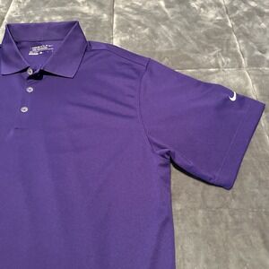 Nike Dr-Fit Polo Men's Shirt Purple Swoosh Large L Golf Tennis Golf Emera Energy